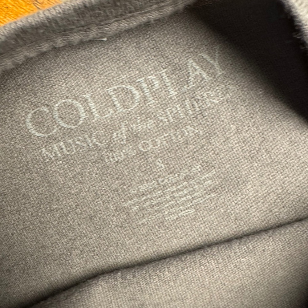 Coldplay Music of the Spheres Live 2022 Tour T Shirt Size S Gray Cotton - Picture 2 of 3
